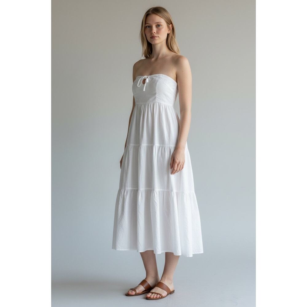 NWT Universal Thread White Strapless Tiered Maxi Dress Women's XS Boho Coquette